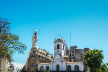 Obraz premium Cabildo building, Plaza de Mayo, Buenos Aires, Argentina