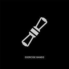 white exercise bands vector icon on black background. modern flat exercise bands from gym and fitness concept vector sign symbol can be use for web, mobile and logo.