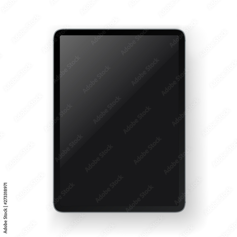 Poster Realistic modern tablet gadget layered vector mock-up. Object isolated on white