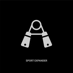 white sport expander vector icon on black background. modern flat sport expander from gym and fitness concept vector sign symbol can be use for web, mobile and logo.