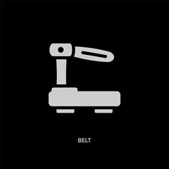 white belt vector icon on black background. modern flat belt from gym equipment concept vector sign symbol can be use for web, mobile and logo.