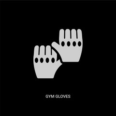 white gym gloves vector icon on black background. modern flat gym gloves from gym equipment concept vector sign symbol can be use for web, mobile and logo.