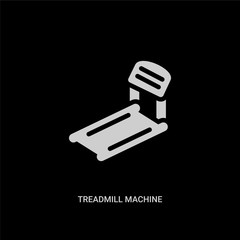 white treadmill machine vector icon on black background. modern flat treadmill machine from gym equipment concept vector sign symbol can be use for web, mobile and logo.