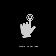 white double tap gesture vector icon on black background. modern flat double tap gesture from hands and guestures concept vector sign symbol can be use for web, mobile and logo.