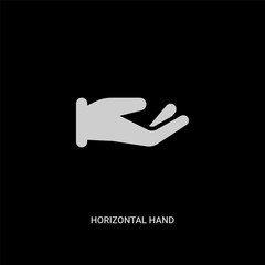 white horizontal hand vector icon on black background. modern flat horizontal hand from hands and guestures concept vector sign symbol can be use for web, mobile and logo.
