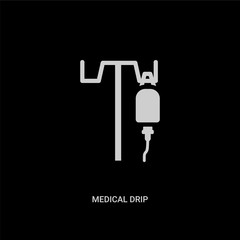 white medical drip vector icon on black background. modern flat medical drip from health and medical concept vector sign symbol can be use for web, mobile and logo.