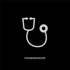white phonendoscope vector icon on black background. modern flat phonendoscope from health and medical concept vector sign symbol can be use for web, mobile and logo.