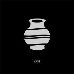 white vase vector icon on black background. modern flat vase from history concept vector sign symbol can be use for web, mobile and logo.
