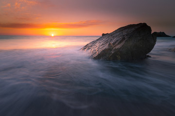 Ilbarritz beach from Biarritz, Basque Country.	