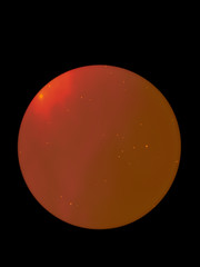 Beautiful abstract texture orange yellow and red circle stars the solar system on black isolated background and wallpaper 