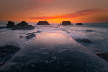 Ilbarritz beach from Biarritz, Basque Country.	