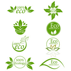 Eco icon. Ecology sign. Vector illustration, flat design.