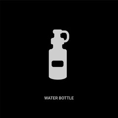 white water bottle vector icon on black background. modern flat water bottle from hockey concept vector sign symbol can be use for web, mobile and logo.