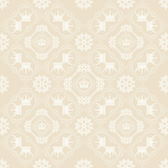 Beige Background Wallpaper. Vintage seamless pattern