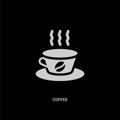 white coffee vector icon on black background. modern flat coffee from hotel and restaurant concept vector sign symbol can be use for web, mobile and logo.