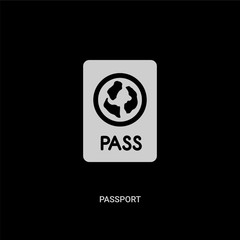 white passport vector icon on black background. modern flat passport from hotel and restaurant concept vector sign symbol can be use for web, mobile and logo.