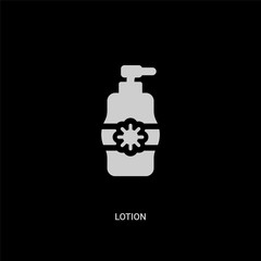white lotion vector icon on black background. modern flat lotion from hotel and restaurant concept vector sign symbol can be use for web, mobile and logo.