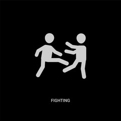 Fototapeta na wymiar white fighting vector icon on black background. modern flat fighting from humans concept vector sign symbol can be use for web, mobile and logo.