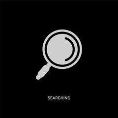 white searching vector icon on black background. modern flat searching from human resources concept vector sign symbol can be use for web, mobile and logo.