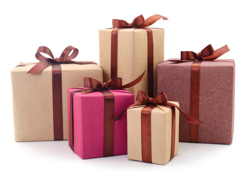 Gift boxes, gifts on a white background isolated.