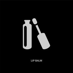 white lip balm vector icon on black background. modern flat lip balm from hygiene concept vector sign symbol can be use for web, mobile and logo.