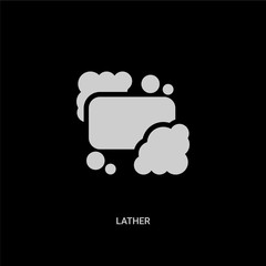 white lather vector icon on black background. modern flat lather from hygiene concept vector sign symbol can be use for web, mobile and logo.