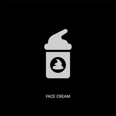 white face cream vector icon on black background. modern flat face cream from hygiene concept vector sign symbol can be use for web, mobile and logo.