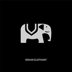white indian elephant vector icon on black background. modern flat indian elephant from india and holi concept vector sign symbol can be use for web, mobile and logo.