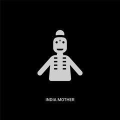 white india mother vector icon on black background. modern flat india mother from india and holi concept vector sign symbol can be use for web, mobile and logo.