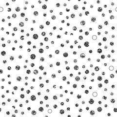 Distressed pattern, seamless vector background, seamless polka dots pattern,  geometric, geo, seamless fabric print, abstract background, screen print texture, black and white vector illustration