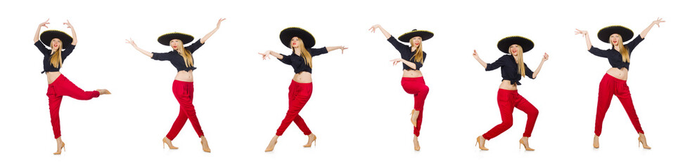 Funny mexican with sombrero hat