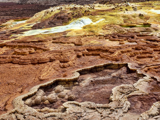 Salt crystals in the Danakil depression create an incredible variety of colors. Ethiopia