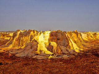 Salt crystals in the Danakil depression create an incredible variety of colors. Ethiopia