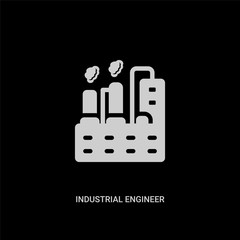 white industrial engineer vector icon on black background. modern flat industrial engineer from industry concept vector sign symbol can be use for web, mobile and logo.