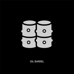 white oil barrel vector icon on black background. modern flat oil barrel from industry concept vector sign symbol can be use for web, mobile and logo.
