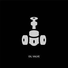 white oil valve vector icon on black background. modern flat oil valve from industry concept vector sign symbol can be use for web, mobile and logo.