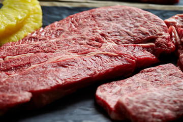 Fresh raw beef steak meat 
