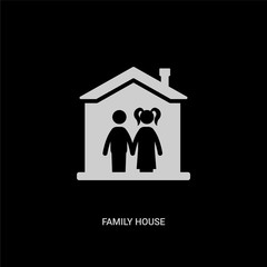 white family house vector icon on black background. modern flat family house from insurance concept vector sign symbol can be use for web, mobile and logo.