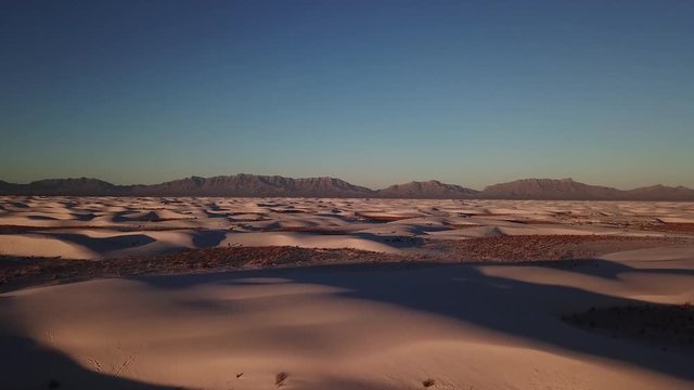 Mountains and White Sandy Desert