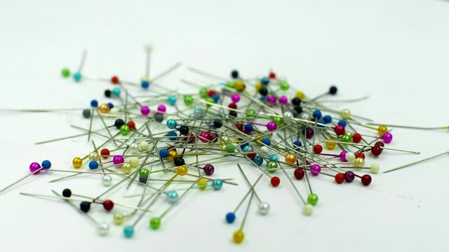 colorful sewing pins, map pins