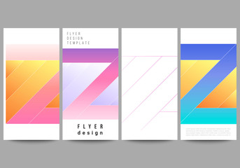 Naklejka premium The minimalistic vector illustration of the editable layout of flyer, banner design templates. Creative modern cover concept, colorful background