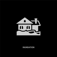 white inundation vector icon on black background. modern flat inundation from insurance concept vector sign symbol can be use for web, mobile and logo.