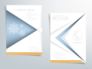 Blue brochure vector modern design template