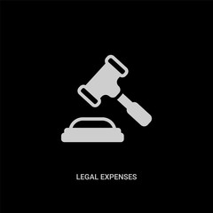 white legal expenses vector icon on black background. modern flat legal expenses from insurance concept vector sign symbol can be use for web, mobile and logo.
