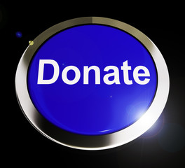 Donate button concept icon demonstrates charity and gift-giving - 3d illustration
