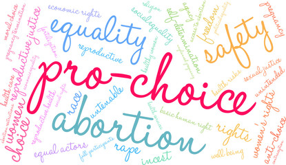 Pro-Choice Word Cloud on a white background. 