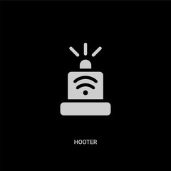 white hooter vector icon on black background. modern flat hooter from internet security and concept vector sign symbol can be use for web, mobile and logo.