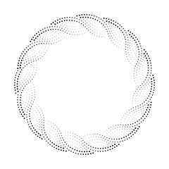 Round halftone border, black decorative frame