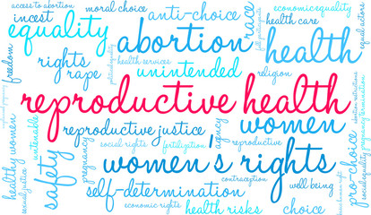 Reproductive Health Word Cloud on a white background. 