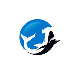 Wild Shark Logo Stock Image